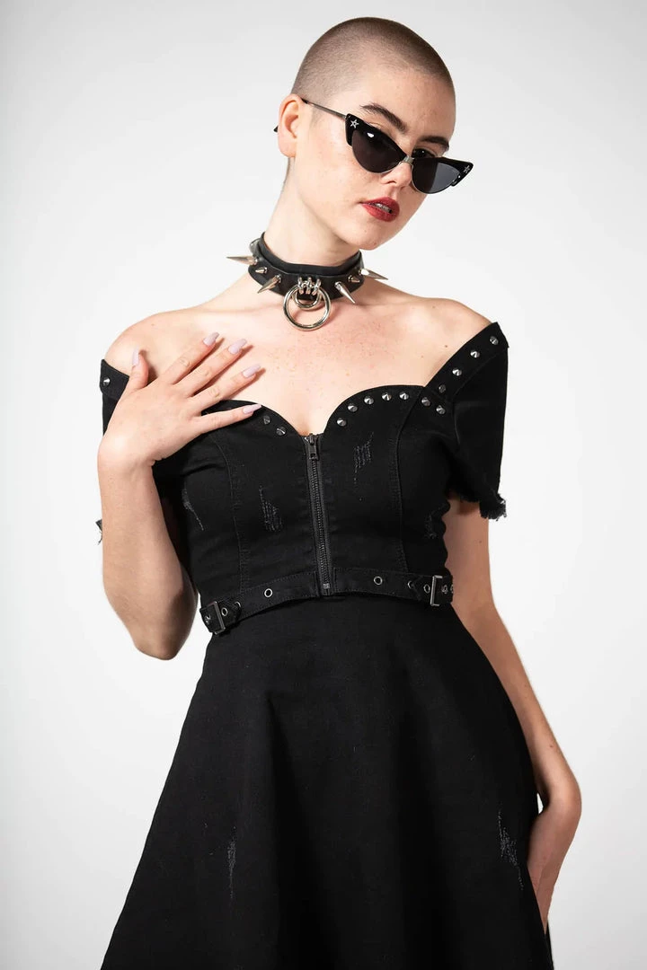 KillStar Time Out Denim Zip Dress Gals 4 KillStar Time Out Denim Zip Dress Gals