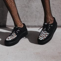 T.U.K. Black & Mint Leopard Viva Mondo Creeper