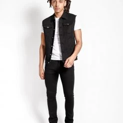 Tripp NYC Black Denim Vaudeville Vest