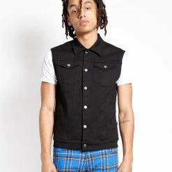 Tripp NYC Black Denim Vaudeville Vest