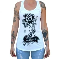 Black Market Art Company To The Grave Racer Back Tank Gals