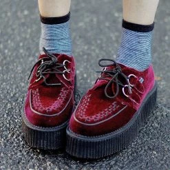 T.U.K. Dark Red Velvet Creeper Gals 12 T.U.K. Dark Red Velvet Creeper Gals
