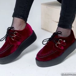 T.U.K. Dark Red Velvet Creeper Gals