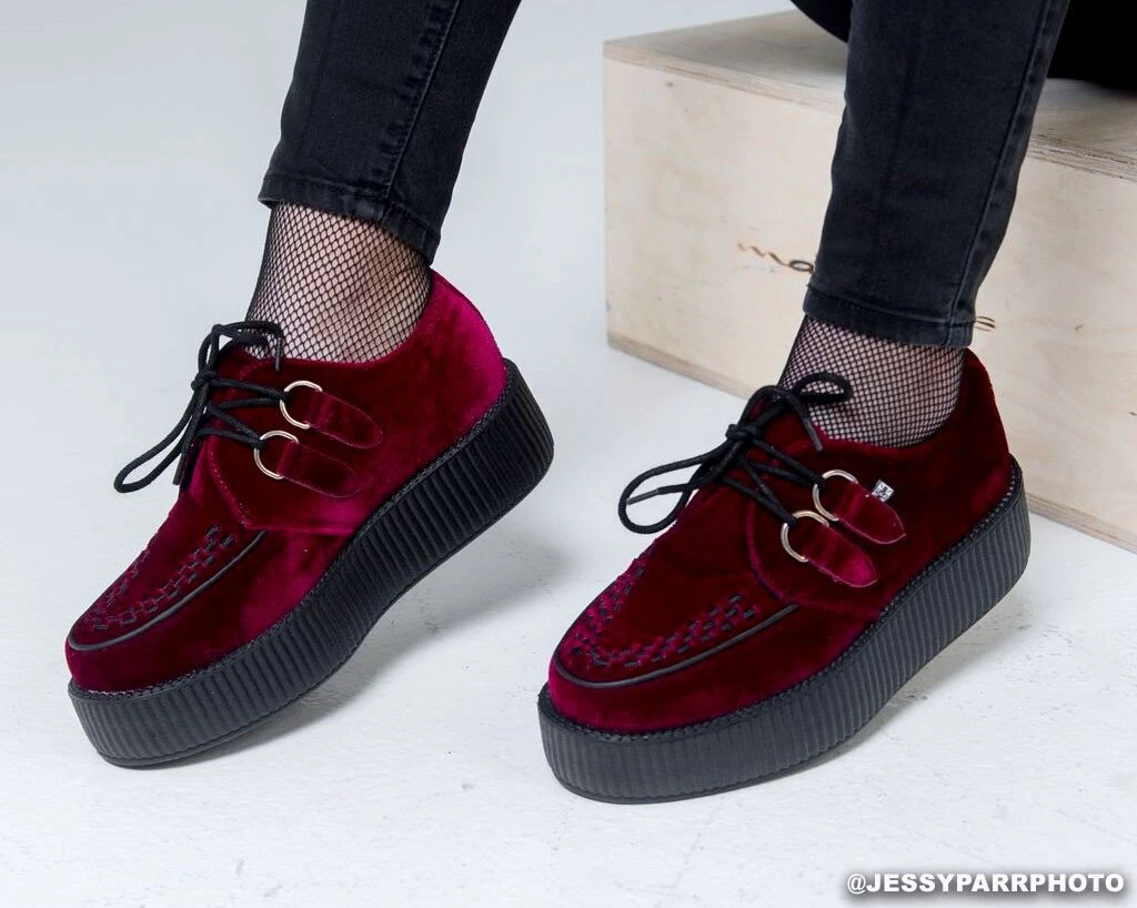 T.U.K. Dark Red Velvet Creeper Gals 3 T.U.K. Dark Red Velvet Creeper Gals