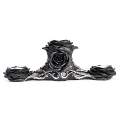 Alchemy Of England Housewares Black Rose Triple T-Light Holder
