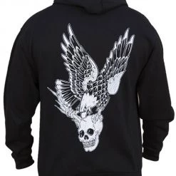 Lowbrow Art Company Vengeance Eagle Skull Hoodie Guys