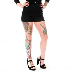 Sourpuss Essential Black Denim Shorts Gals
