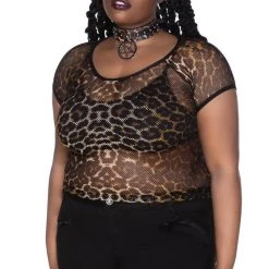 KillStar Gals Wildchild Leopard Fishnet Top