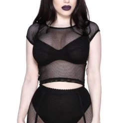 KillStar Wildchild Black Fishnet Top