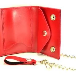 Funk Plus Guys Red Leather Chain Wallet