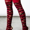 KillStar Wretched Soul Distress Socks - Black/Blood Red