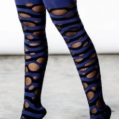 KillStar Accessories Wretched Soul Distress Socks - Black/Midnight