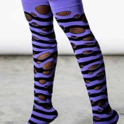 KillStar Wretched Soul Distress Socks - Black/Plum Accessories