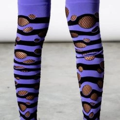 KillStar Wretched Soul Distress Socks - Black/Plum Accessories