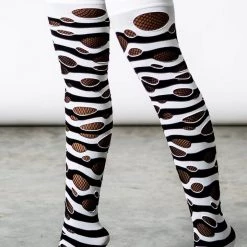 KillStar Accessories Wretched Soul Distress Socks - Black/White