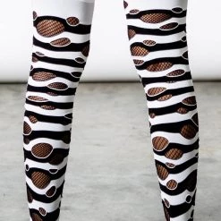 KillStar Accessories Wretched Soul Distress Socks - Black/White