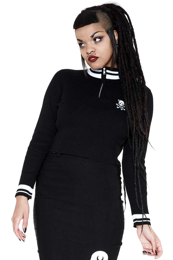 KillStar Wretched Skull N Crossbones Sweater Top Gals 6 KillStar Wretched Skull N Crossbones Sweater Top Gals