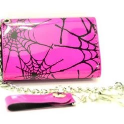 Funk Plus Pink Spider Web Chain Wallet