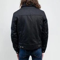 DeadRockers Twist Of Cain Black Shearling Denim Jacket Guys
