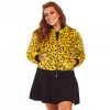 Sourpuss Yellow Leopard Fur Bomber