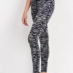 Cyanide Grey & Black Tiger Active-wear Leggings Gals