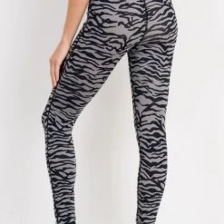 Cyanide Grey & Black Tiger Active-wear Leggings Gals
