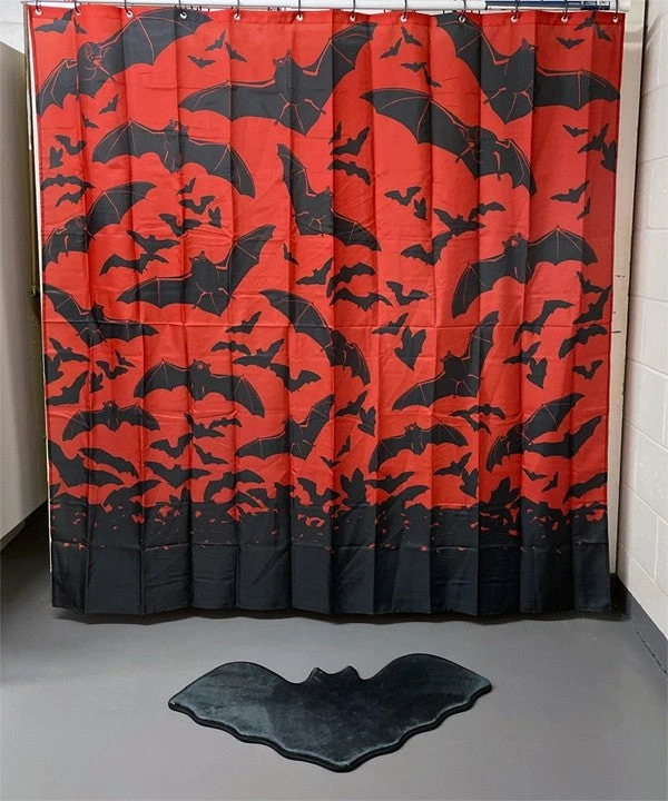 Sourpuss Spooksville Bats Shower Curtain 5 Sourpuss Spooksville Bats Shower Curtain