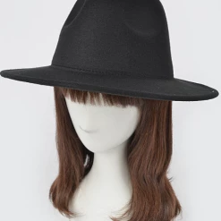 DeadRockers Black Faux Wool Fedora Hat Accessories