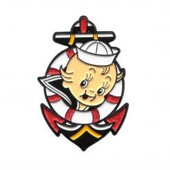Sourpuss Buoy Baby Tattoo Flash Enamel Pin