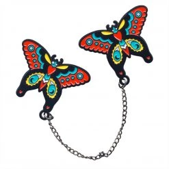 Sourpuss Butterfly Enamel Pin Chain Set