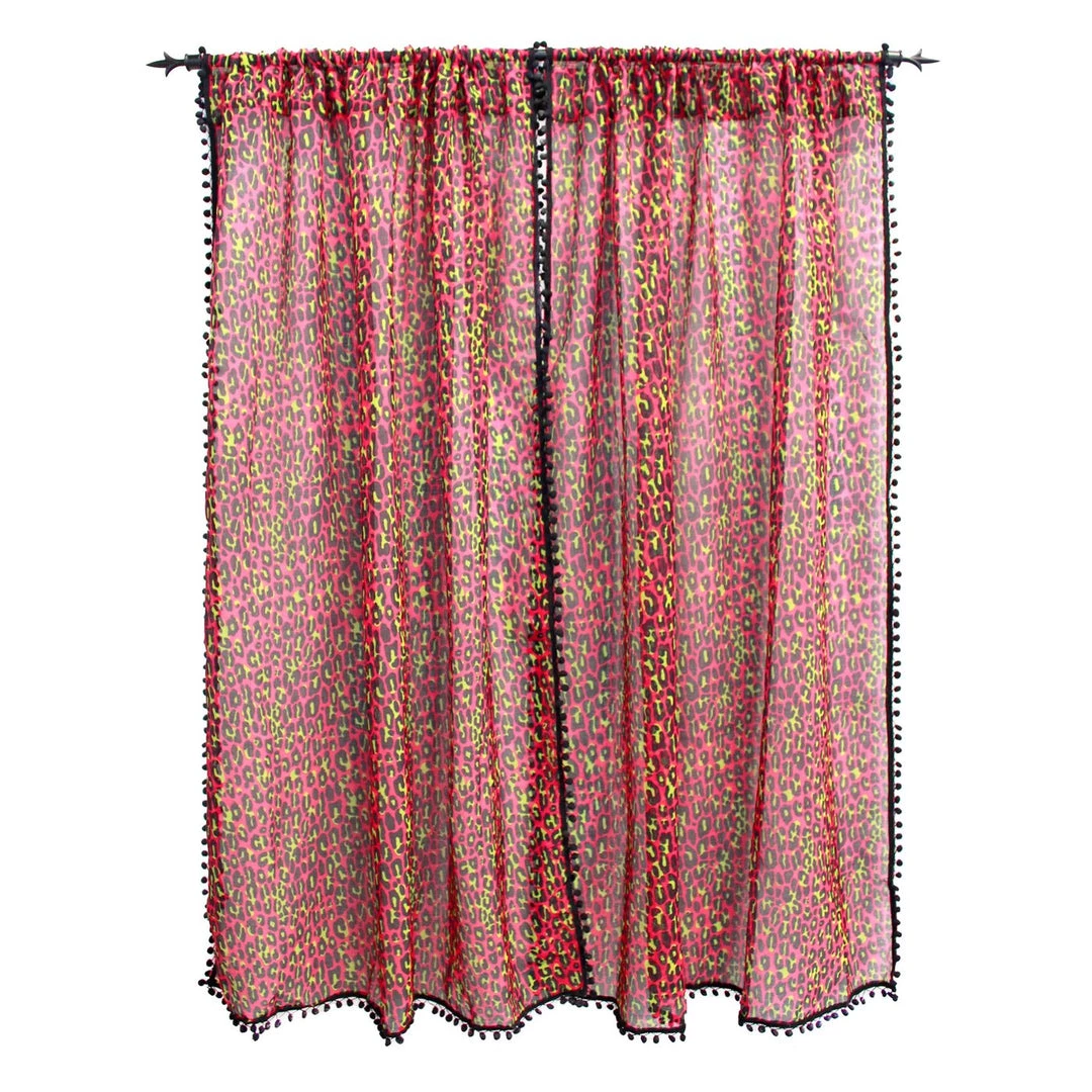 Sourpuss Pink Leopard Window Curtains Housewares 5 Sourpuss Pink Leopard Window Curtains Housewares