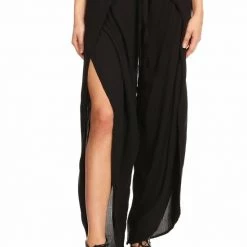 DeadRockers Beach Goth Black Flowy Pants