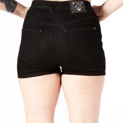 Sourpuss Essential Black Denim Shorts Gals 11 Sourpuss Essential Black Denim Shorts Gals