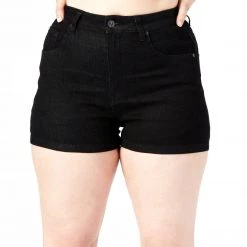 Sourpuss Essential Black Denim Shorts Gals 10 Sourpuss Essential Black Denim Shorts Gals