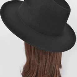 DeadRockers Black Faux Wool Fedora Hat Accessories