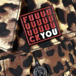 Sourpuss F****ck You XL Glitter Enamel Pin Enamel // Metal