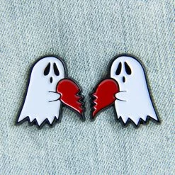 Ectogasm Ghost Heart Enamel Pin Set Of 2