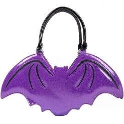 Too Fast Gals Purple Glitter Bat Purse