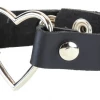 Funk Plus Black Leather Heart Wristband