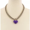 Funk Plus Purple Heart Lock Chain Necklace