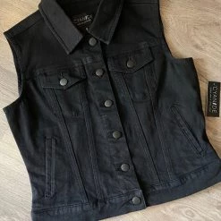 Cyanide Runaway Black Denim Vest Gals