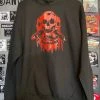 Band Merchandise Discharge Red Skulls Hoodie