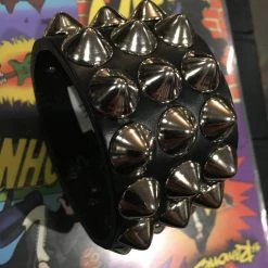 Ape Leather Chokers // Wristbands 3 Row Cone Stud Wristband