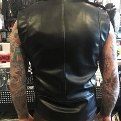 KillStar Guys Mens Black Vegan Leather Vest