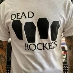 Band Merchandise Dead Rockers Coffin Logo Shirt White