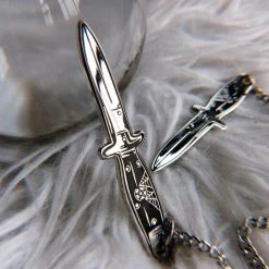Nyxturna Double Switchblade & Chain Pin