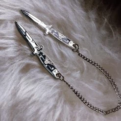 Nyxturna Double Switchblade & Chain Pin