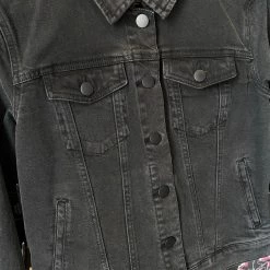 Cyanide Rambler Vintage-Wash Black Denim Jacket Gals