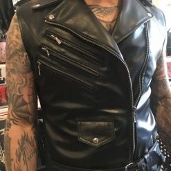 KillStar Guys Mens Black Vegan Leather Vest
