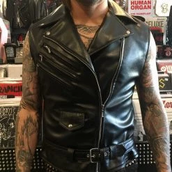 KillStar Guys Mens Black Vegan Leather Vest
